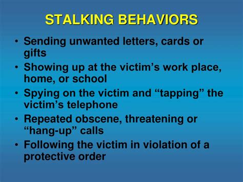 what is considered stalking behavior.